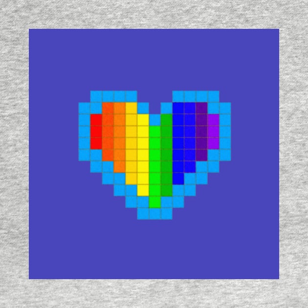 Rainbow Heart Pixel Painting (Electric Indigo) by CozyPixelFluff